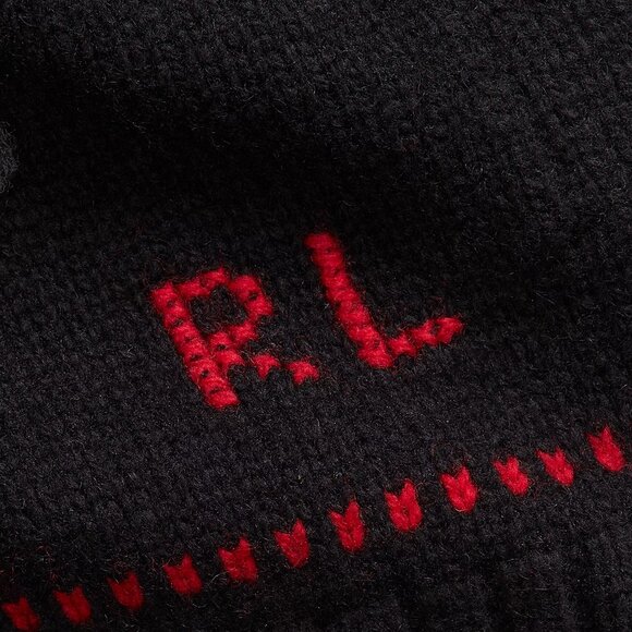 NWT Polo Ralph Lauren Bear Holiday Black Knit Sweater Scarf Chinese New Year - Picture 4 of 4